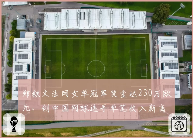 郑钦文法网女单冠军奖金达230万欧元,创中国网球选手单笔收入新高